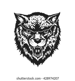 Hand drawn wolf. Vector illustration