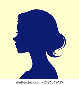 Hand drawn woman silhouette illustration. Beautiful woman head silhouette. Woman profile vector illustration