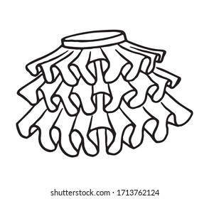 Hand drawn women skirt doodle isolated on white background