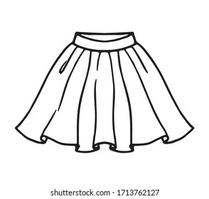 Skirt Fashion Flat Sketch Template Stock Vector (Royalty Free ...