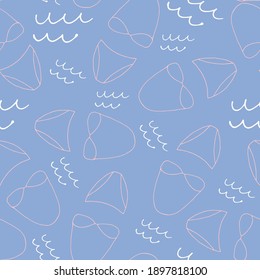 hand drawn Women swimsuit seamless pattern. Summer clothing for swimming Vector illustration