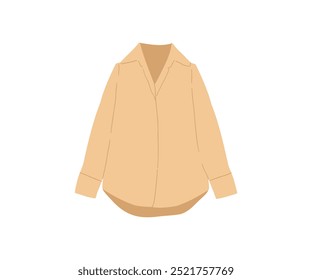 Hand drawn women's blouse, clothes. Vector illustration in flat style.