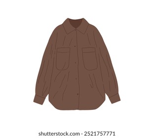 Blusa de mujer dibujada a mano, ropa. Ilustración vectorial en estilo plano.