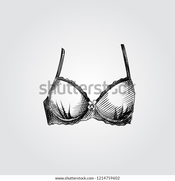 Hand Drawn Womens Bra Sketch Symbol Stock Vector Royalty Free 1214759602 