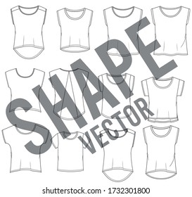 Hand drawn women's clothing set background vector