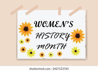 Hand drawn women's history month template background