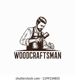 Hand Drawn Wood craftsman Vector Illustration.