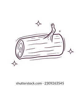 Hand Drawn Wood Logs. Doodle Vector Sketch Illustration