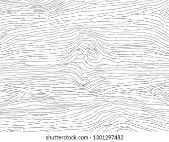 Hand Drawn Wood Pattern, Wood Texture Background Vector