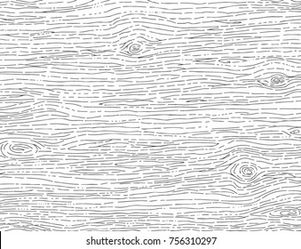 Hand Drawn Wood Pattern, Wood Texture Background Vector