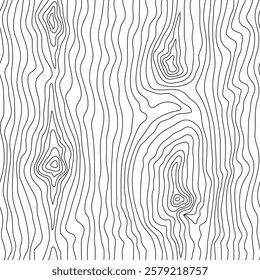 Hand drawn wood plank, seamless pattern, wood texture, black lines on white background, vector design