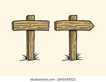 Hand Drawn Wood Sign Vector