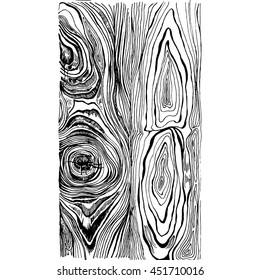 Hand drawn wood texture. Ink illustration in vintage engraved style