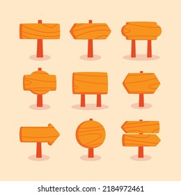 Hand drawn wooden signage  vector