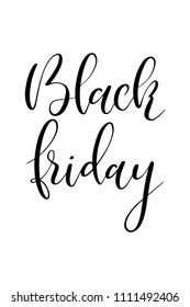 Hand drawn word. Brush pen lettering with phrase Black friday.