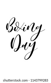 Hand drawn word. Brush pen lettering with phrase Boxing day.