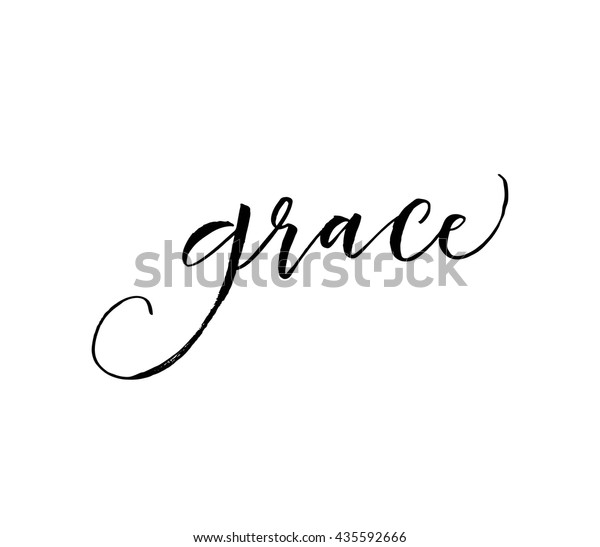 Hand Drawn Word Grace Greeting Quote Stock Vector (Royalty Free) 435592666