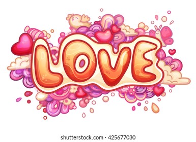 Hand drawn word "Love"