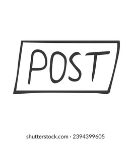 Hand drawn word Mail. Brush pen lettering with phrase post