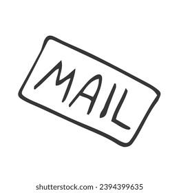Hand drawn word Mail. Brush pen lettering with phrase post