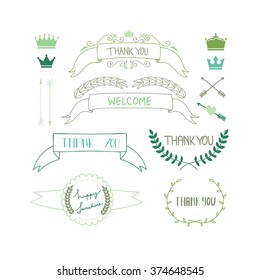 Hand drawn words . Decorative design elements and embellishments.