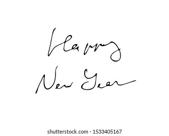 Hand drawn words Happy New Year