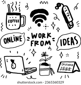 handgezeichnete Arbeit aus Liniendesign.