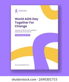 Handgezeichnetes Video zum Welt-Aids-Tag-Video, Miniaturansicht im flachen Cartoon-Illustrationsstil