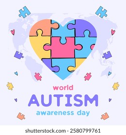 hand drawn world autism awareness day illustration design