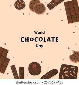 Hand drawn World Chocolate Day Poster Illustration