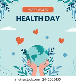 Hand drawn world health day celebration illustration