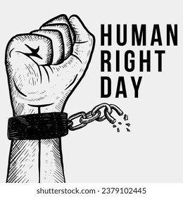 hand drawn world human right day illustration vector design