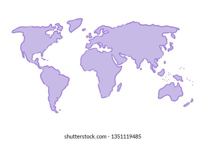 Hand drawn world map illustration