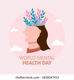 Hand drawn world mental health day. Vector Illustration