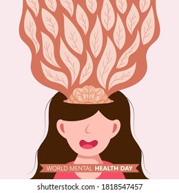 Hand drawn world mental health day. Vector Illustration