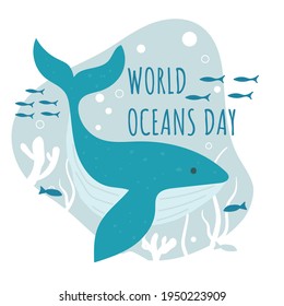 Hand drawn world oceans day concept
