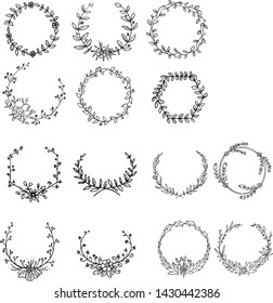 Hand Drawn Wreath Bundle Set