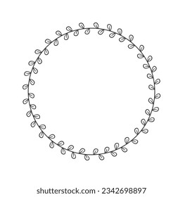Dibujo manual de arte vectorial circular blanco y negro. Vector de cordón de hoja circular