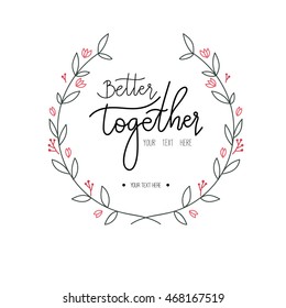hand drawn wreath floral 