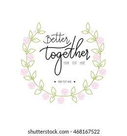 hand drawn wreath floral 