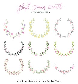 hand drawn wreath floral 