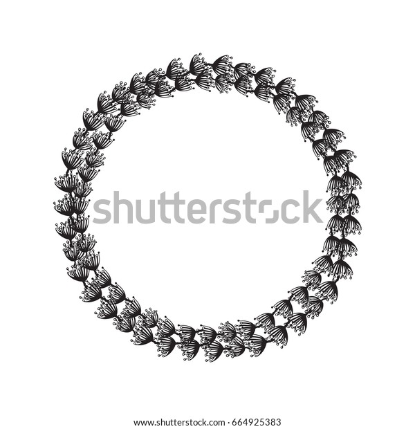 Hand Drawn Wreath Floral Design Elements Stock Vector Royalty