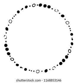 Hand drawn wreath made in vector. Leaves and flowers garlands. Romantic floral design element.