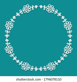 Hand drawn wreath made in vector. Leaves and flowers garlands. Romantic floral design element.