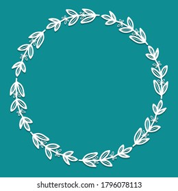 Hand drawn wreath made in vector. Leaves and flowers garlands. Romantic floral design element.