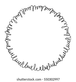 Hand drawn wreath made in vector. Leaves and flowers garlands. Romantic floral design element.