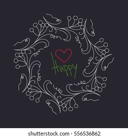 Hand drawn wreath made in vector