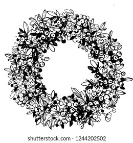 Hand drawn wreath. Vector illustration for your design