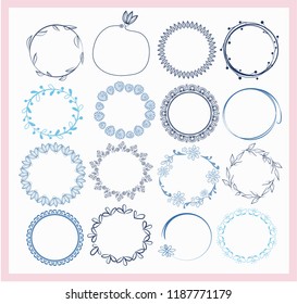 hand drawn wreaths set