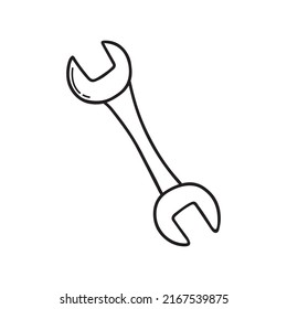 Doodle con traza de mano. Herramienta de construcción con estilo de esbozo. Ilustración vectorial aislada en fondo blanco.